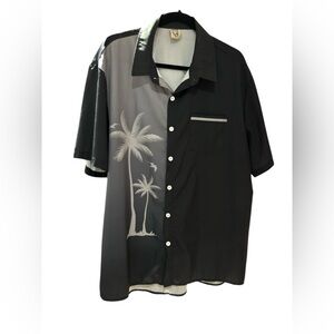 Tropical Vibes Black and Gray Men's Shirt